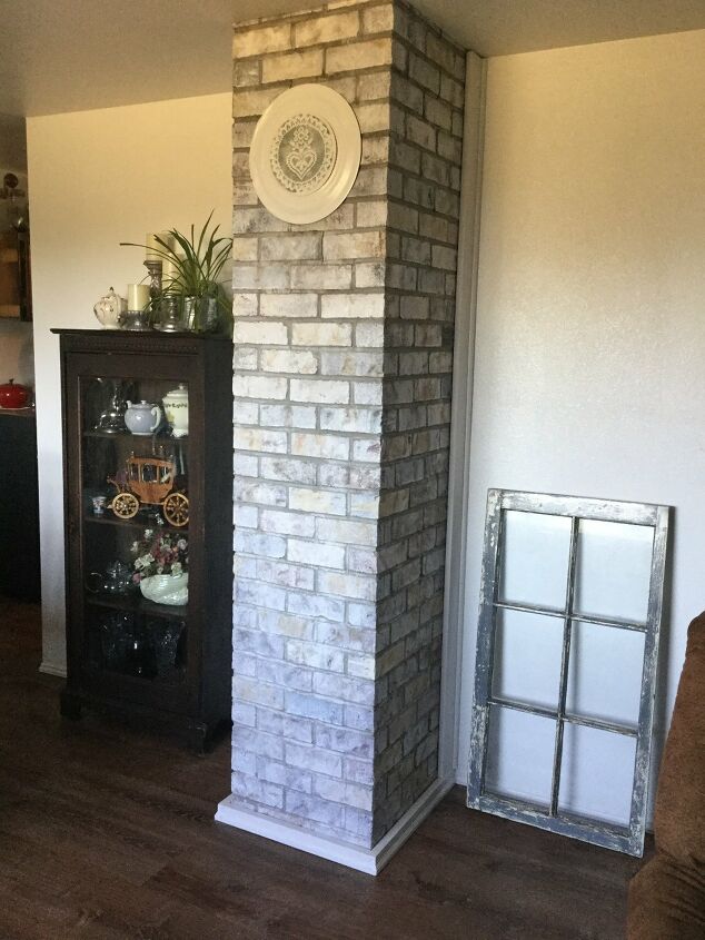 13 techniques to learn to whitewash anything in your home, Whitewashed Brick Chimney