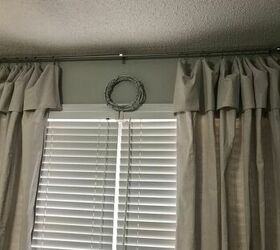 guest room goes farmhouse, Close Up of Drop Cloth Curtains