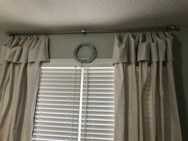 guest room goes farmhouse, Close Up of Drop Cloth Curtains