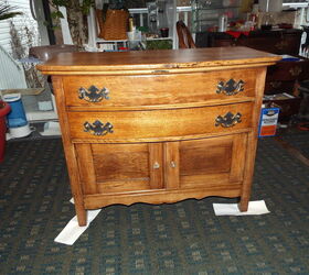 antique oak side table restored to beauty from a beast