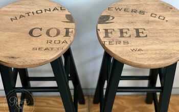 Stenciling on Stools for an Industrial Farmhouse Style Makeover