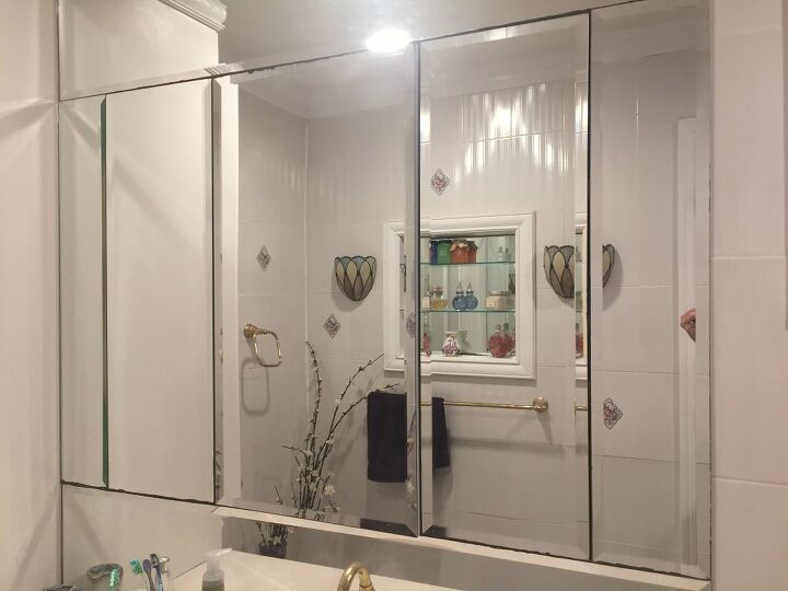 q what to do with aging bathroom mirror cabinet