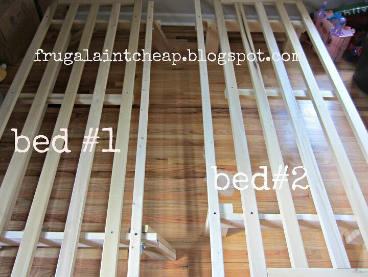 13 diy bed frame projects with gorgeous results, Turning One Futon into Two Practical Twin Bed Frames