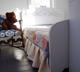 13 diy bed frame projects with gorgeous results, Using Decals to Transform an Old Steel Bed Frame