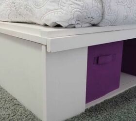 13 diy bed frame projects with gorgeous results, DIY Platform Bed Frame With End Cube Storage