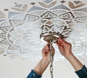 how to create a statement ceiling using mandala stencils