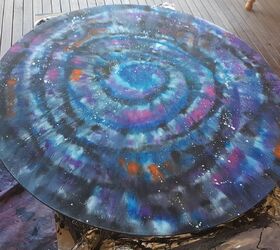 top magical furniture projects using unicorn spit, Unicorn Spit Galaxy Table on Glass