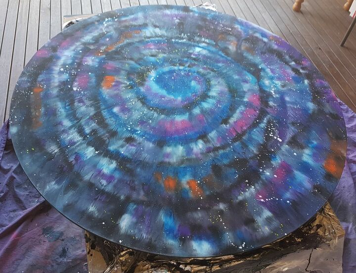 top magical furniture projects using unicorn spit, Unicorn Spit Galaxy Table on Glass