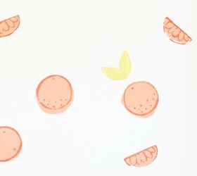 hand stamped citrus wall diy