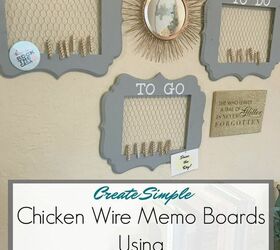 chicken wire memo boards using picture frames
