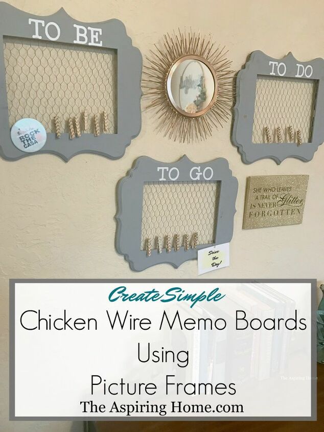 tableros de notas de alambre de pollo con marcos de fotos