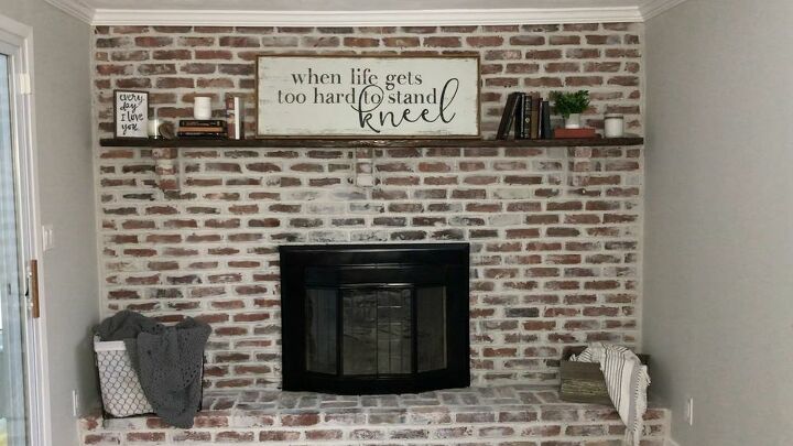 How To Paint A German Schmear Fireplace Makeover Diy Hometalk