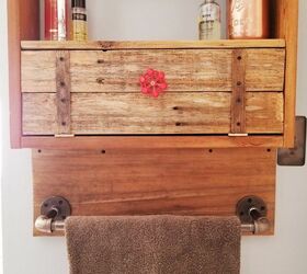 diy rustic and industrial cabinet with plumbers pipe towel bar