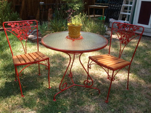 20 of the best diy patio furniture projects, Get That Vintage Bistro Look Just Five Cans of Rustoleum Later