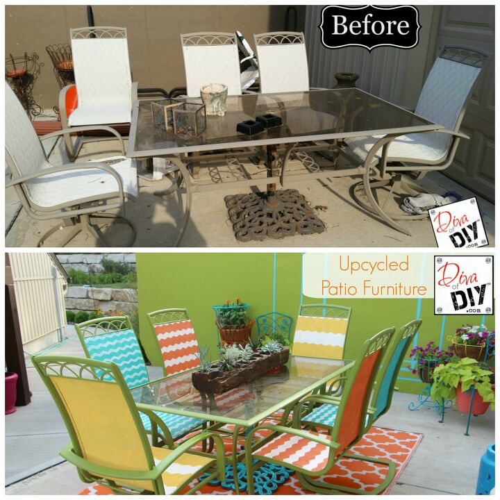 20 of the best diy patio furniture projects, This Dazzling DIY Patio Furniture Required Paint and a Little Elbow Grease