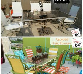 20 de los mejores proyectos de muebles de patio de bricolaje, Este deslumbrante mueble de patio de bricolaje requiere pintura y un poco de grasa en el codo