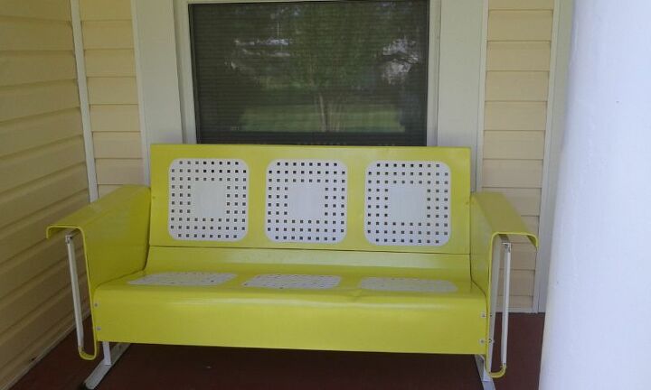 20 of the best diy patio furniture projects, This DIY Patio Furniture Has Breathed New Life Into This Vintage Glider