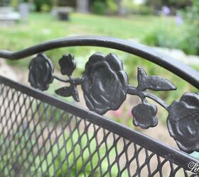 20 of the best diy patio furniture projects, Redefine Rusty Iron Outdoor Patio Furniture Using Spray Paint and a Wire Brush