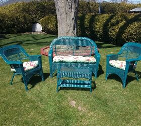20 of the best diy patio furniture projects, Easy Transformation of Used Wicker Outdoor Patio Furniture