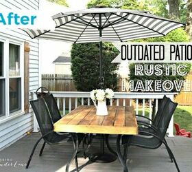 20 of the best diy patio furniture projects, Turning Old Patio Furniture Into a French Rustic Caf Space