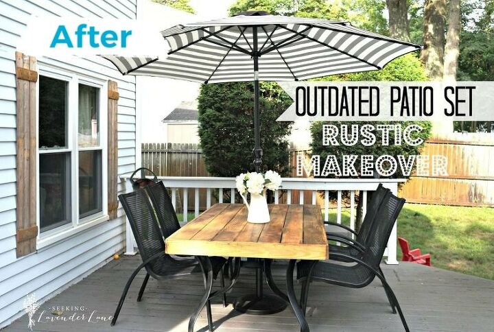 20 of the best diy patio furniture projects, Turning Old Patio Furniture Into a French Rustic Caf Space