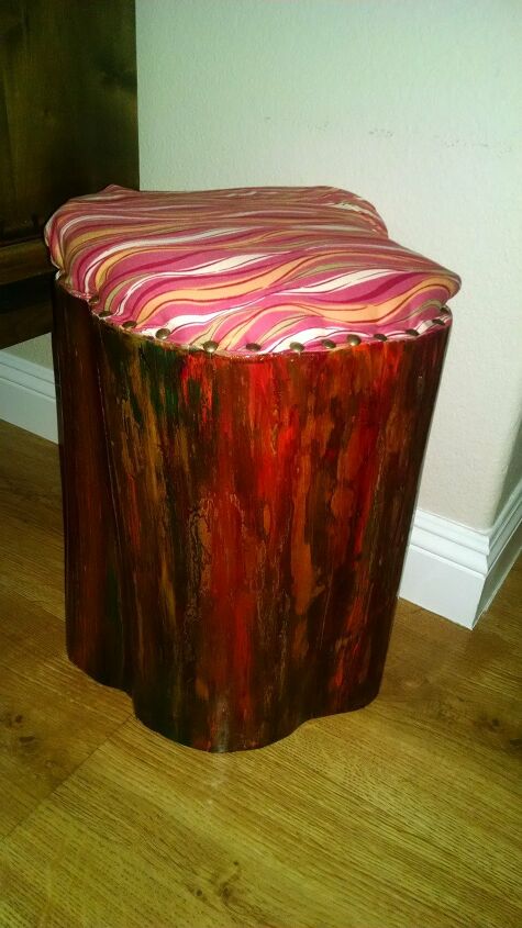 s 18 ways to stain wood, Unicorn Spit Into Bare Wood Grain Creates This Rainbow Stained Stool