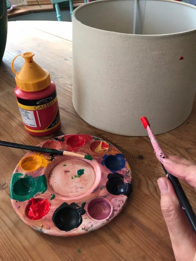 How To Paint A Red White Blue Lampshade Diy Hometalk