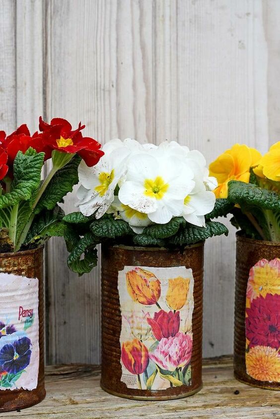 how to make rustic vintage upcycled planters