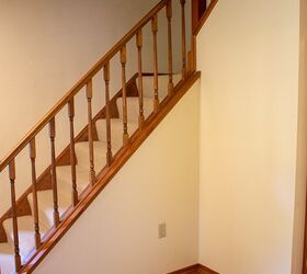 easy diy staircase makeover on a budget, Before