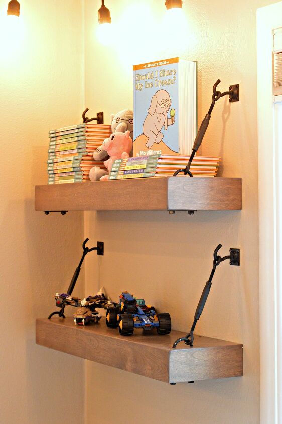 12 terrific diy floating shelves to give your walls a lift, Ingenious Industrial Floating Shelves for Your Bedroom