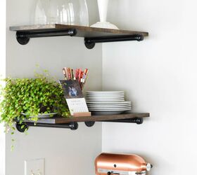 12 terrific diy floating shelves to give your walls a lift, Perfecting Piping Creative DIY Floating Shelves