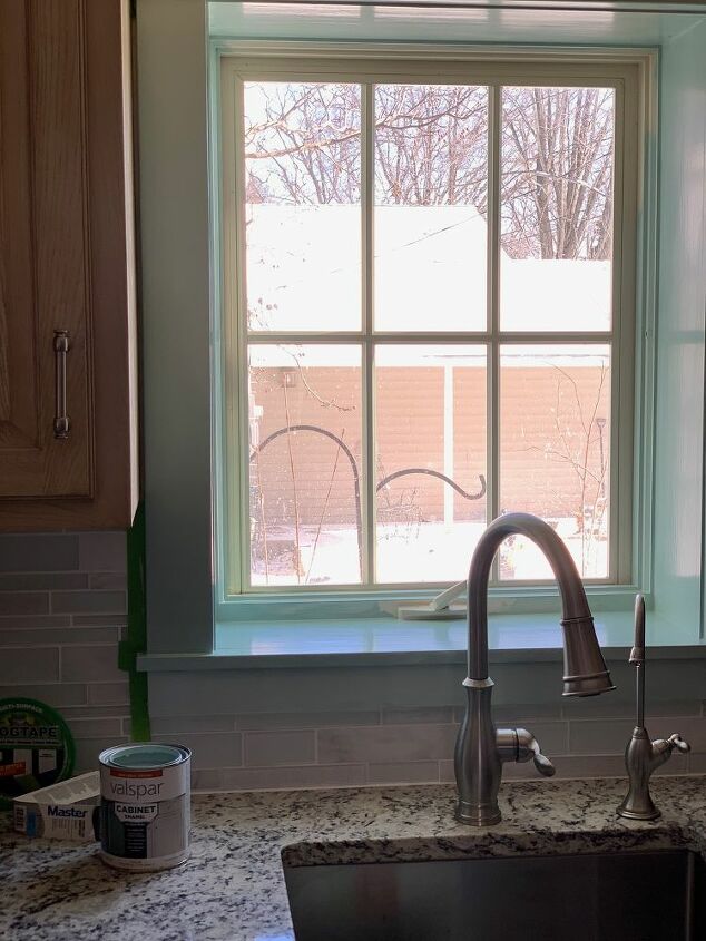 painted kitchen windowsill