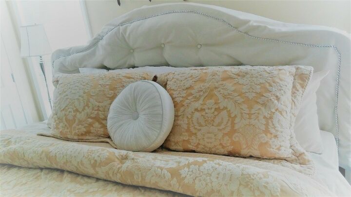s tufted headboard ideas, A Tufted Slip Cover to Switch Things up