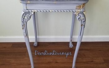 Thrift Store Table Transformed With Homemade Chalk Paint and Gold Leaf