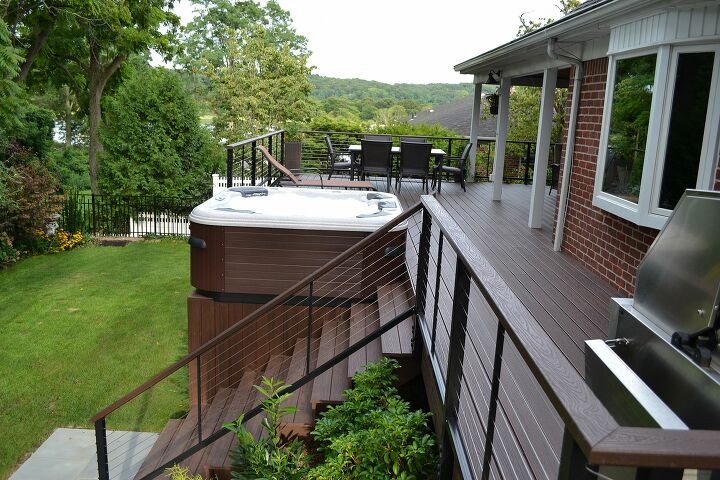 15 creative deck railing ideas for immediate curb appeal, Cable Deck Railing That Doesn t Obstruct Beautiful Scenery