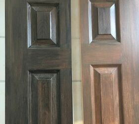 faux wood painting on hollow core doors, Glaze