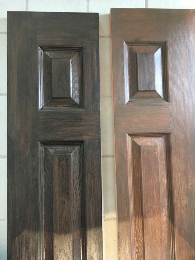 faux wood painting on hollow core doors, Glaze