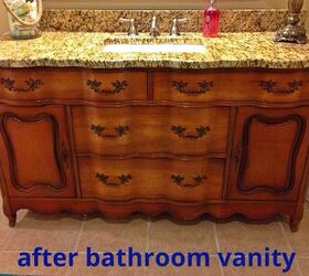 s bathroom decor, Turn a Buffet into Your Bathroom Vanity