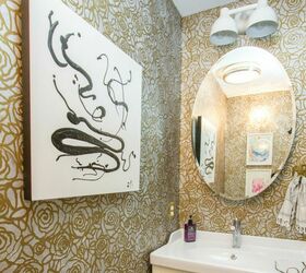 s bathroom decor, Stencil for a Stunning Bathroom Wall Decor