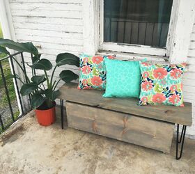 14 creative diy projects and ideas using wood slabs, Wood Slab Bench