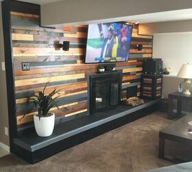 14 creative diy projects and ideas using wood slabs, Wood Slab Fireplace