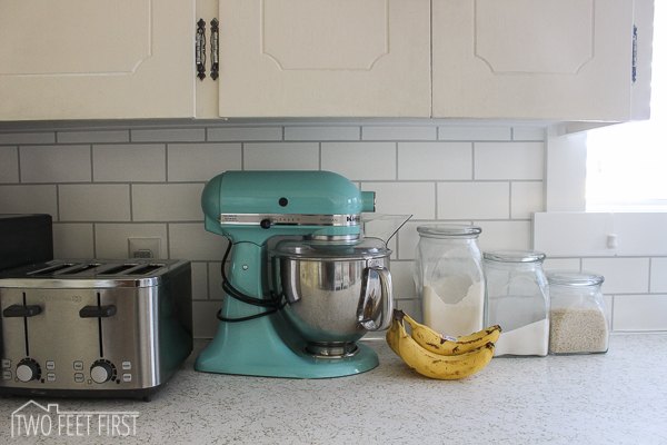 15 ways to get the look of subway tiles without the mess, Create a Faux Subway Tile Kitchen Backsplash Using Only Paint