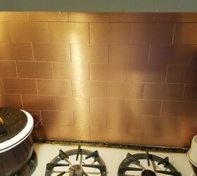 15 ways to get the look of subway tiles without the mess, Striking Copper Subway Tile Backsplashes That Require Only Gorilla Glue