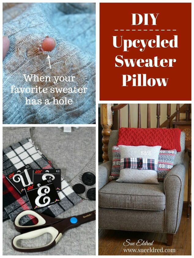 diy upcycled sweater pillow
