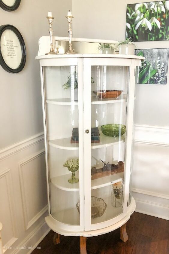old fashioned curio cabinet makeover