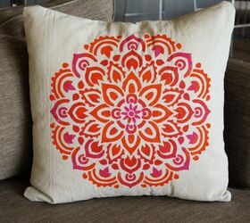mandala stenciled pillows