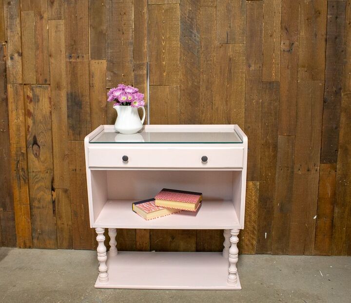 nightstand makeover with gf s new ballet pink milk paint