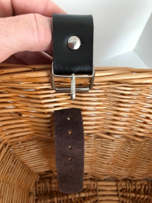 wicker bike basket storage hack, Add Buckle Straps