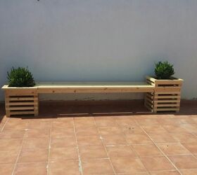 garden bench with plants plots simple build