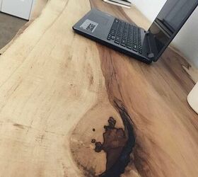 how to make a beautiful diy live edge desk with a drawer, Live edge office desk